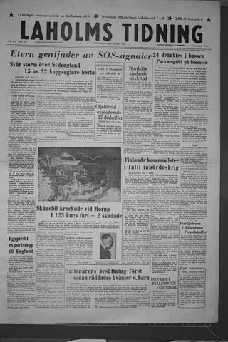 Förstasidan, Måndag 30 juli 1956