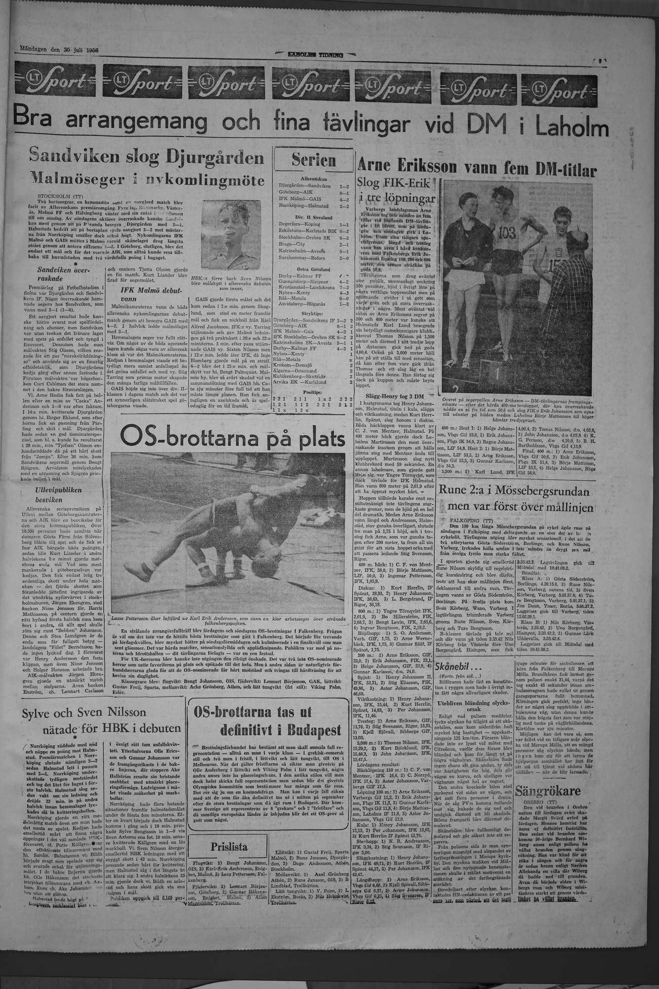Laholms Tidning Måndag 30 juli 1956, sida 7