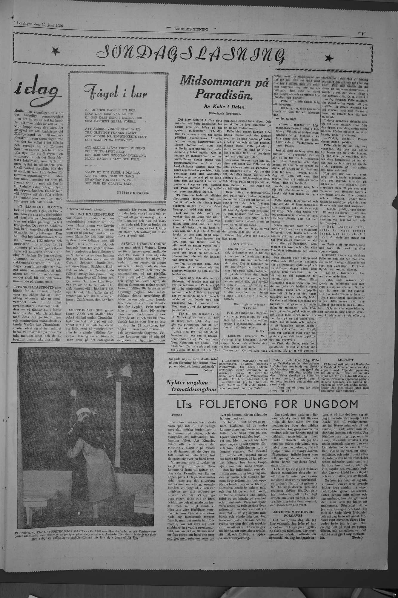 Laholms Tidning Lördag 30 juni 1956, sida 7