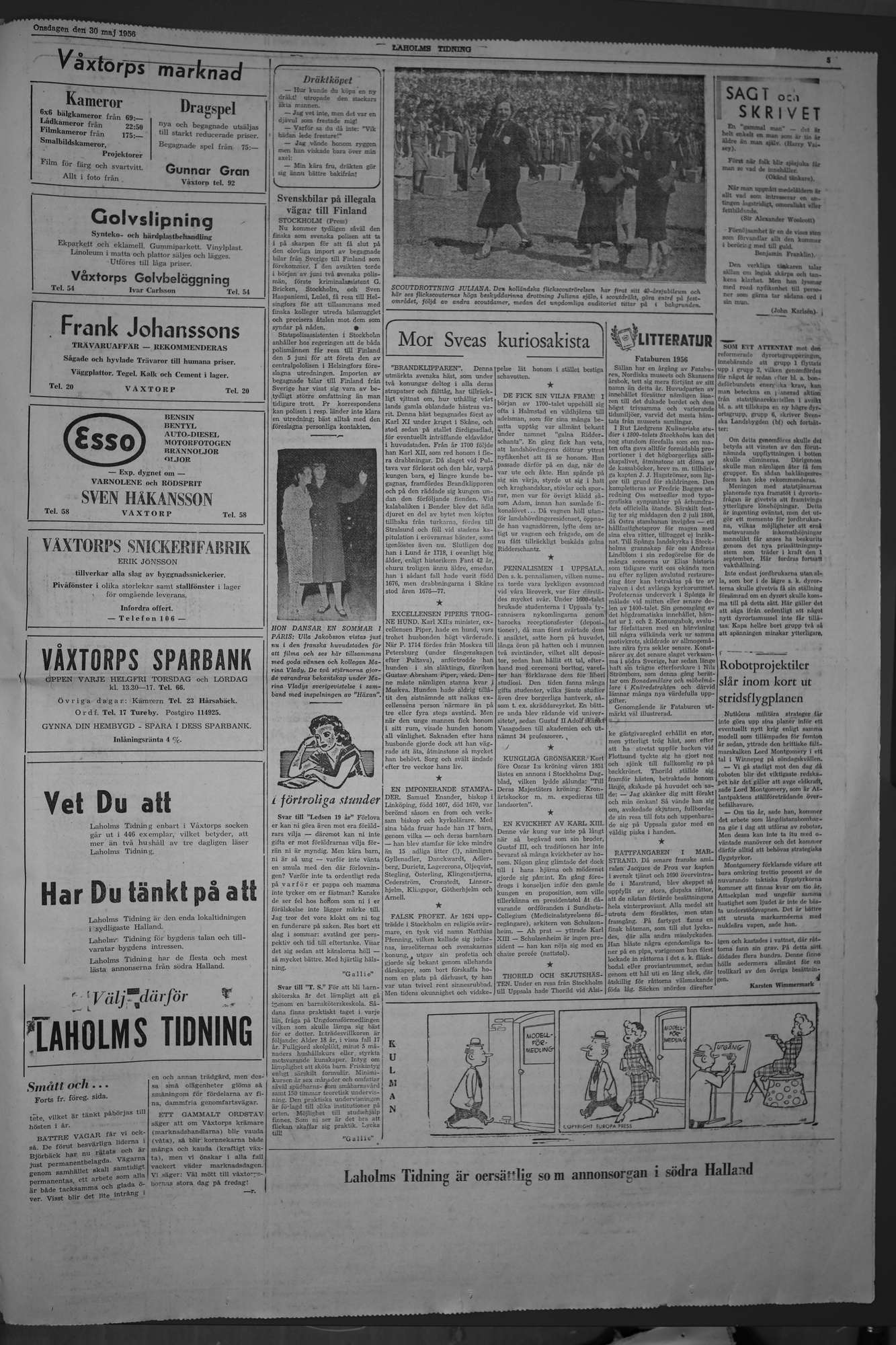 Laholms Tidning Onsdag 30 maj 1956, sida 5