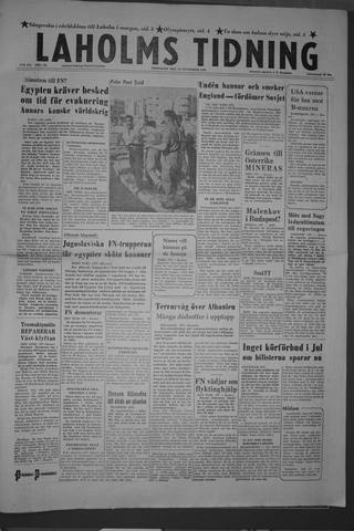 Förstasidan, Fredag 30 november 1956