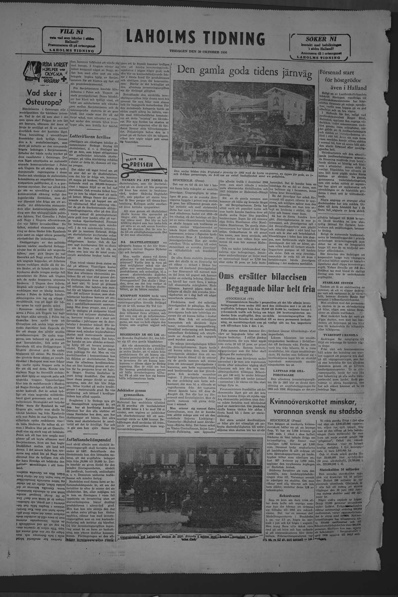 Laholms Tidning Tisdag 30 oktober 1956, sida 8