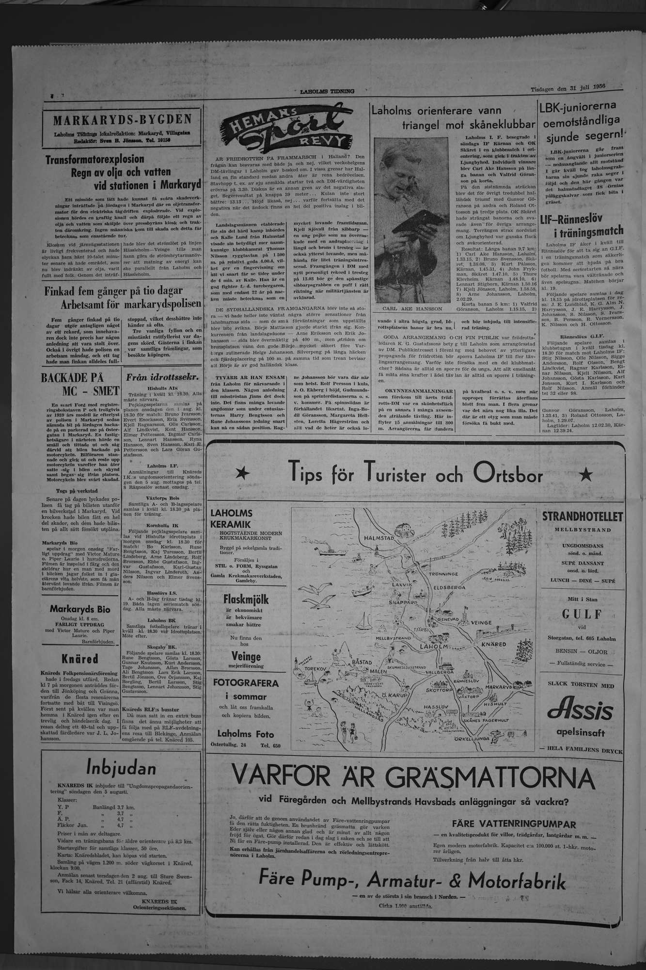 Laholms Tidning Tisdag 31 juli 1956, sida 2