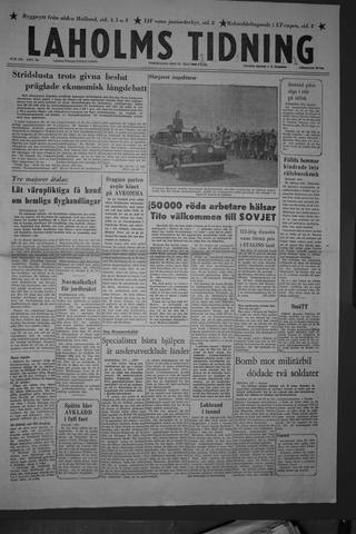 Förstasidan, Torsdag 31 maj 1956