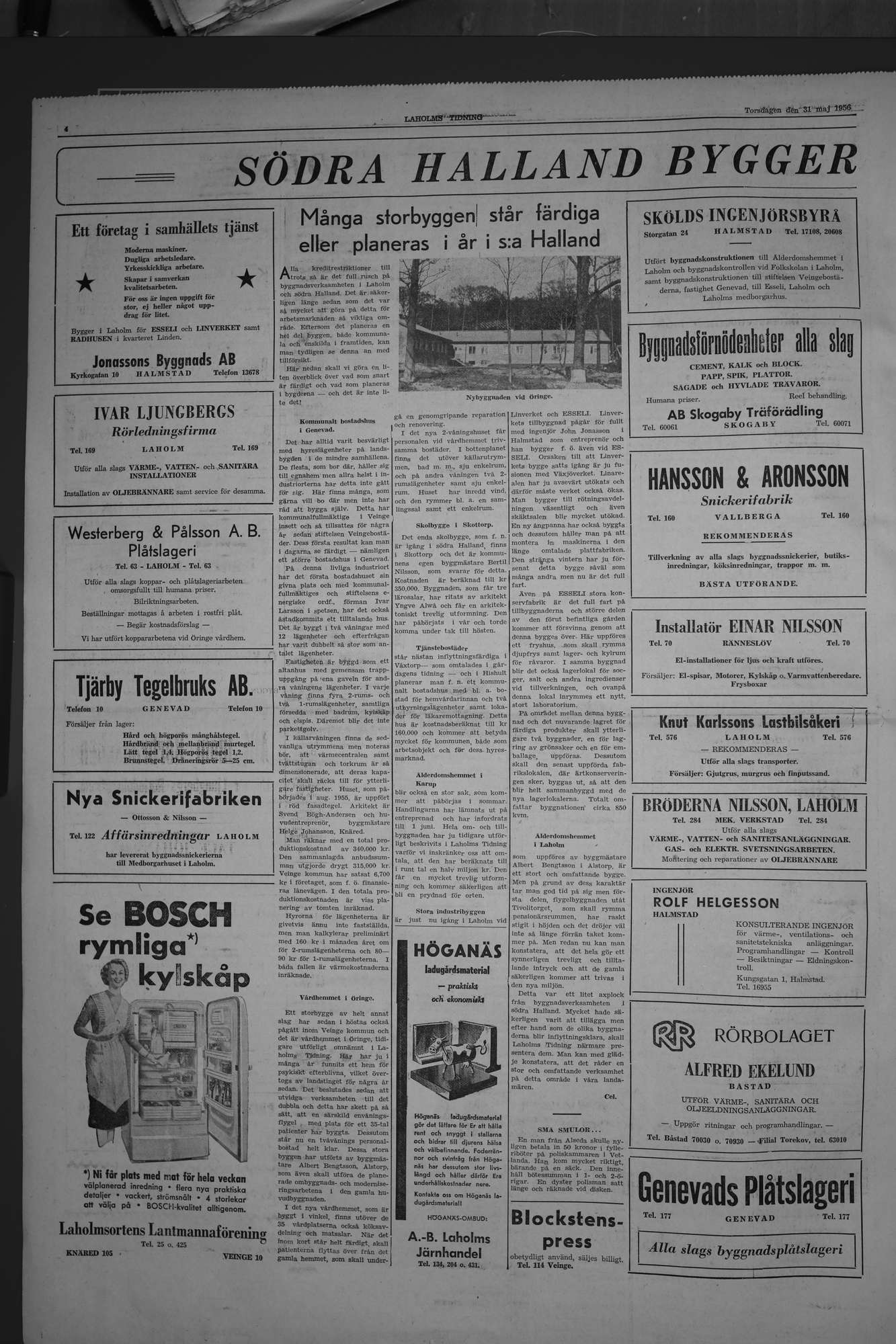 Laholms Tidning Torsdag 31 maj 1956, sida 4