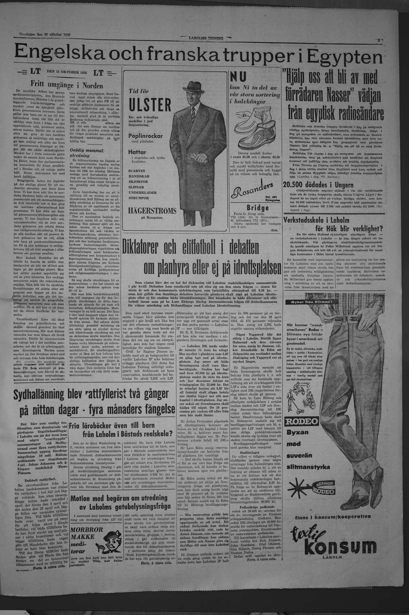 Laholms Tidning Onsdag 31 oktober 1956, sida 3