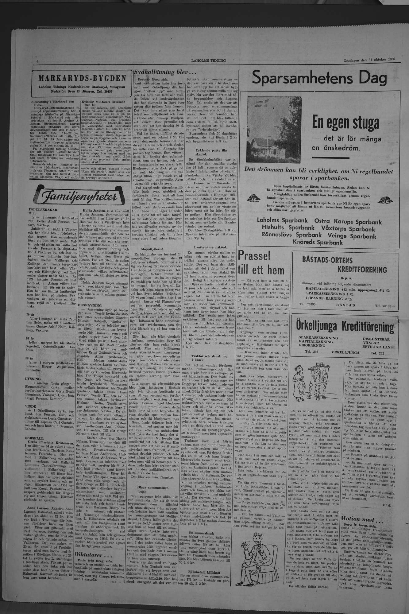 Laholms Tidning Onsdag 31 oktober 1956, sida 4