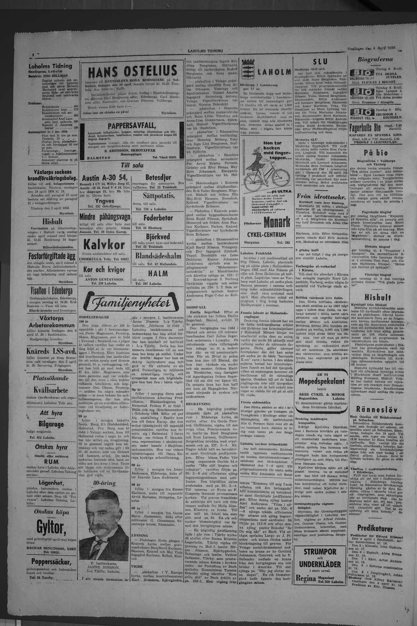 Laholms Tidning Onsdag 4 april 1956, sida 2