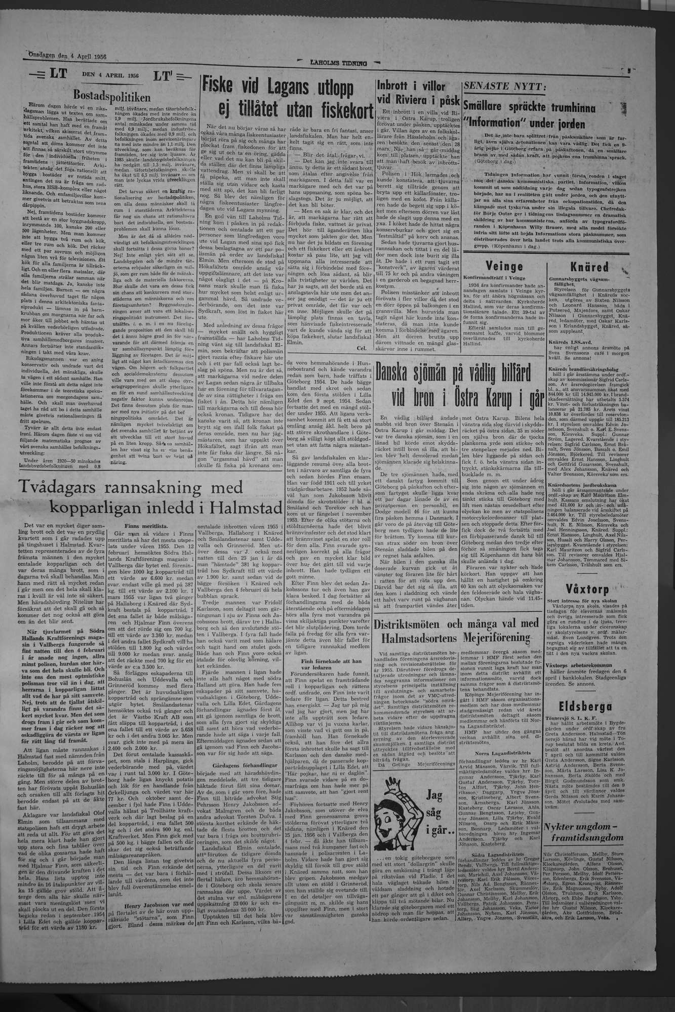 Laholms Tidning Onsdag 4 april 1956, sida 3