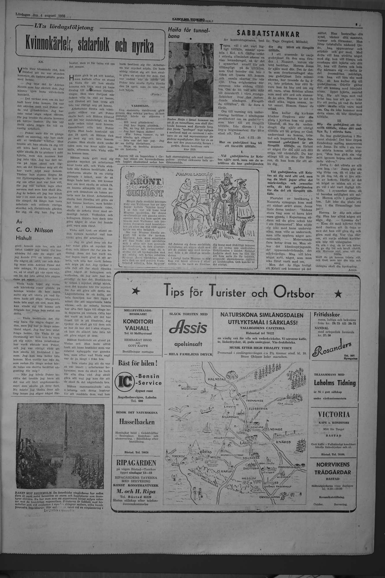 Laholms Tidning Lördag 4 augusti 1956, sida 5