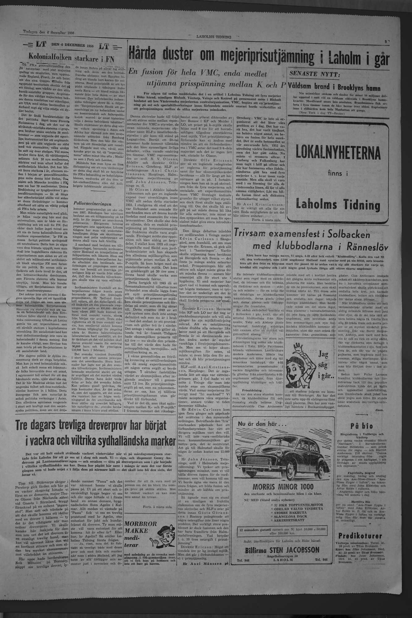 Laholms Tidning Tisdag 4 december 1956, sida 3