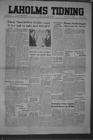 Förstasidan, Lördag 4 februari 1956