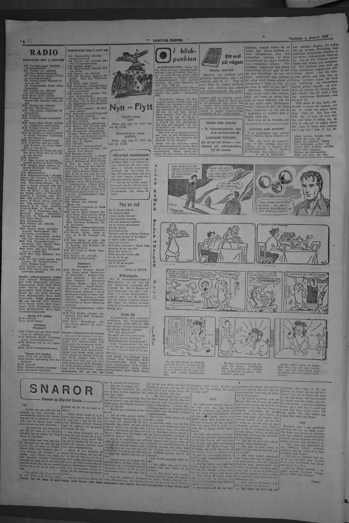 Laholms Tidning Onsdag 4 januari 1956, sida 6