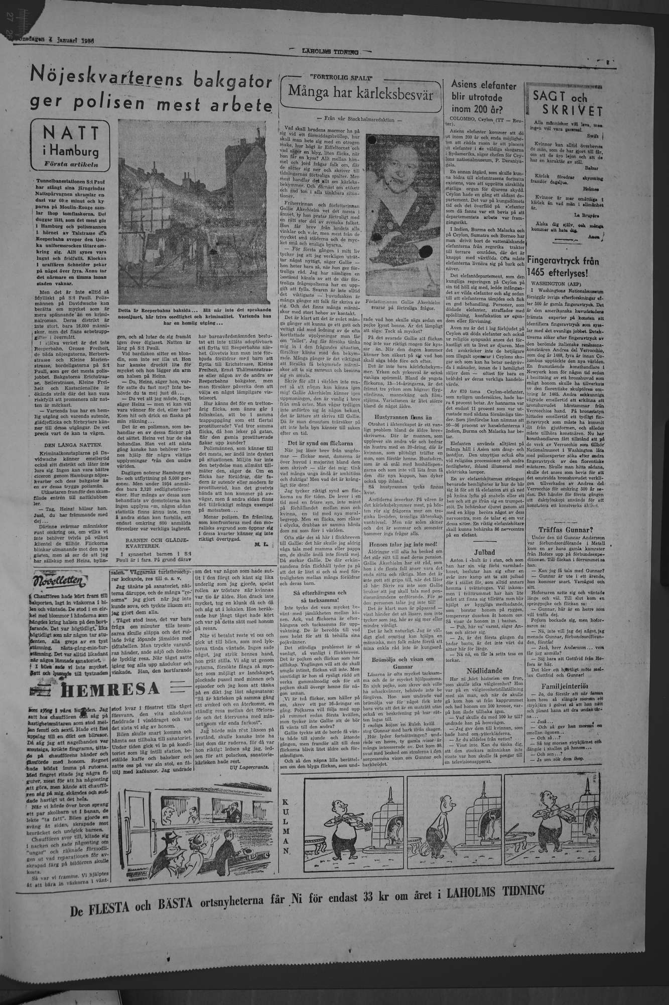Laholms Tidning Onsdag 4 januari 1956, sida 7