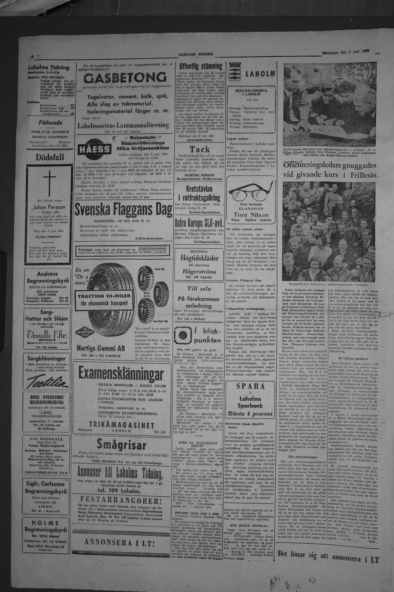 Laholms Tidning Måndag 4 juni 1956, sida 2