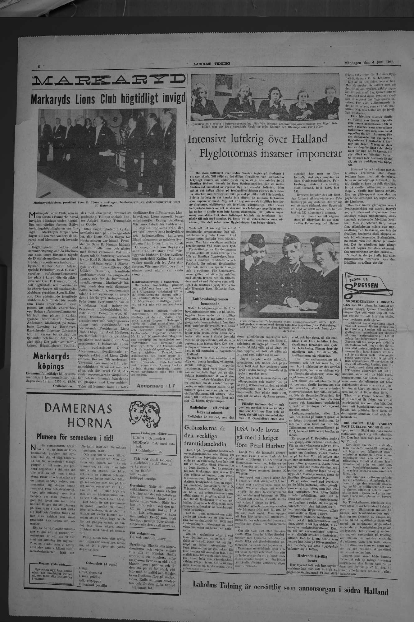 Laholms Tidning Måndag 4 juni 1956, sida 4