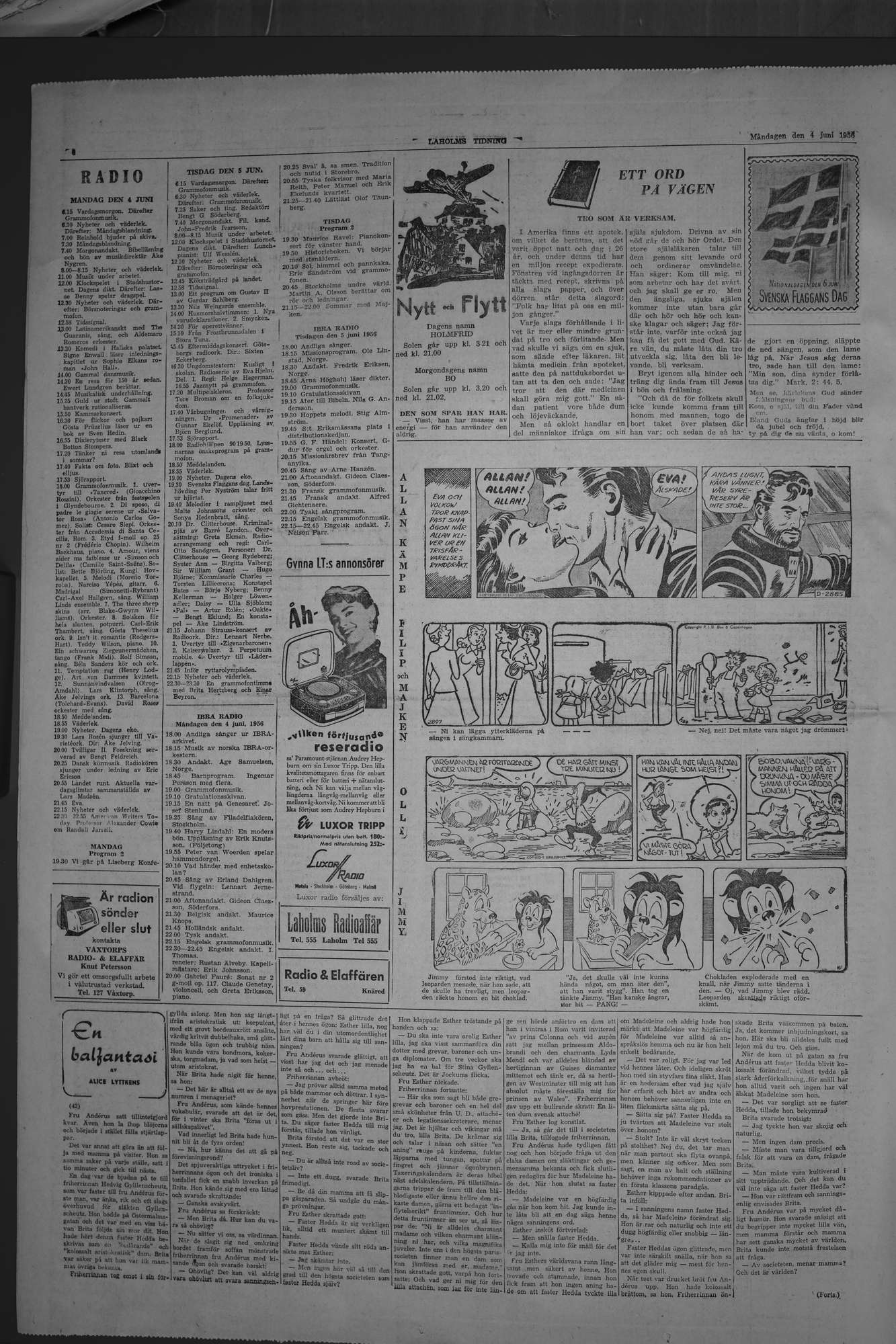 Laholms Tidning Måndag 4 juni 1956, sida 6