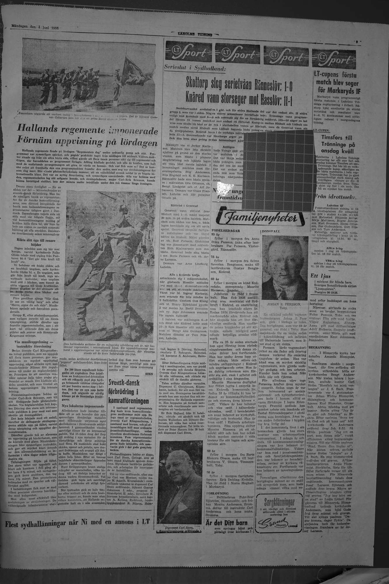 Laholms Tidning Måndag 4 juni 1956, sida 7
