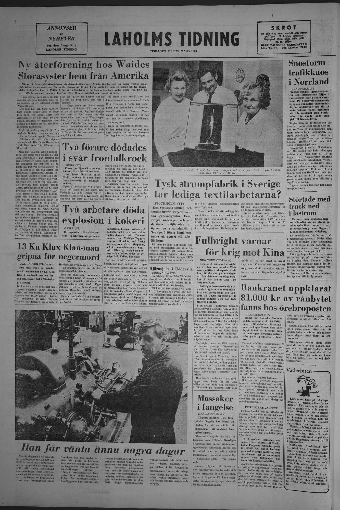 Laholms Tidning Tisdag 29 mars 1966, sida 8