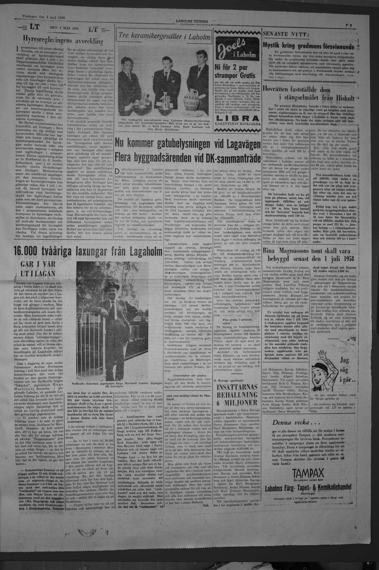 Laholms Tidning Fredag 4 maj 1956, sida 3