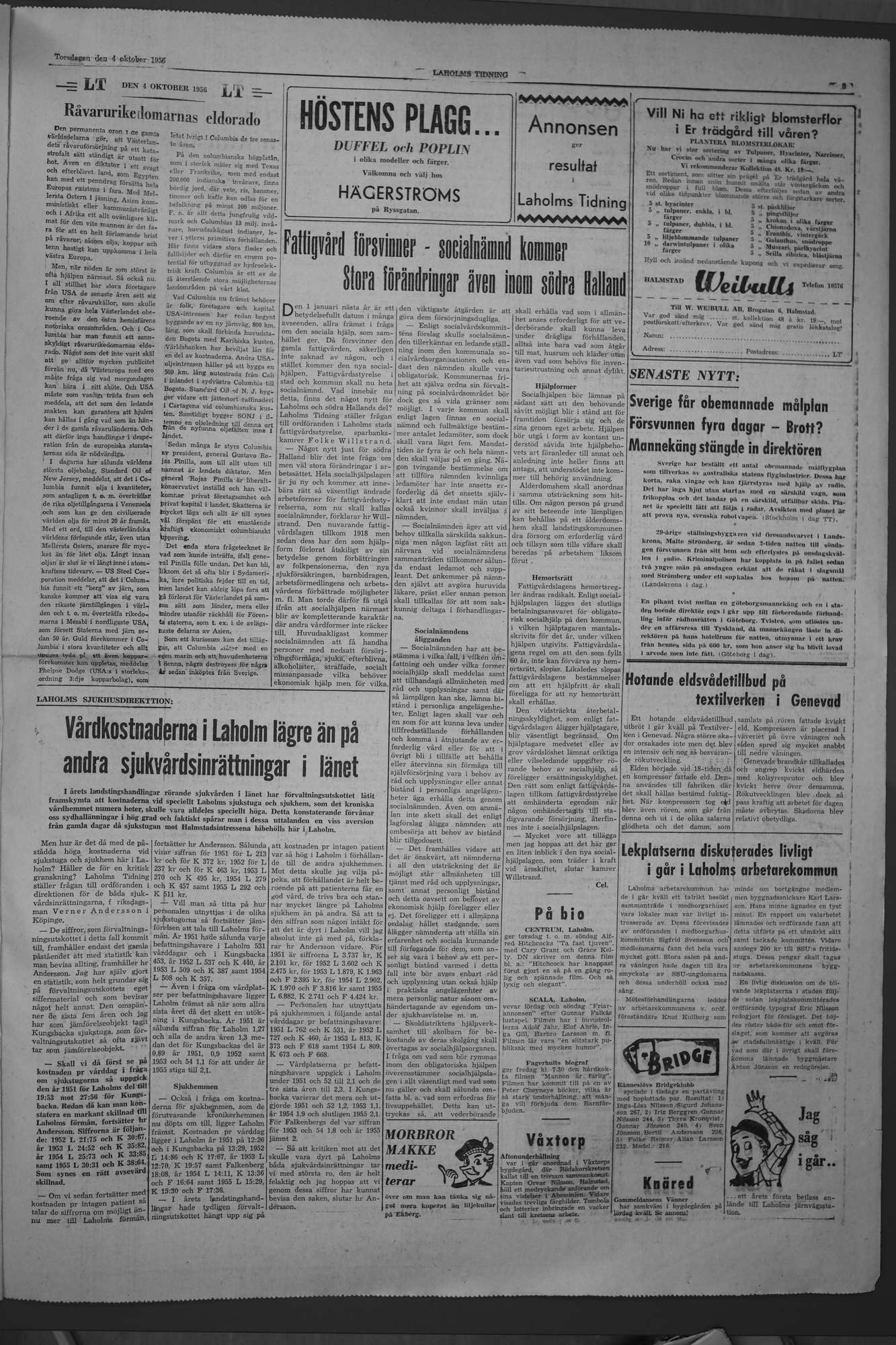 Laholms Tidning Torsdag 4 oktober 1956, sida 3