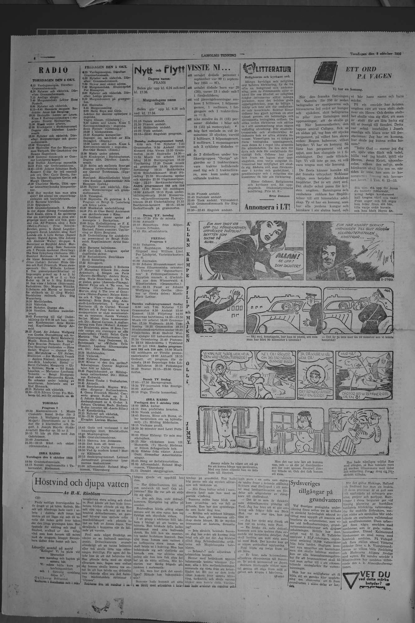 Laholms Tidning Torsdag 4 oktober 1956, sida 6