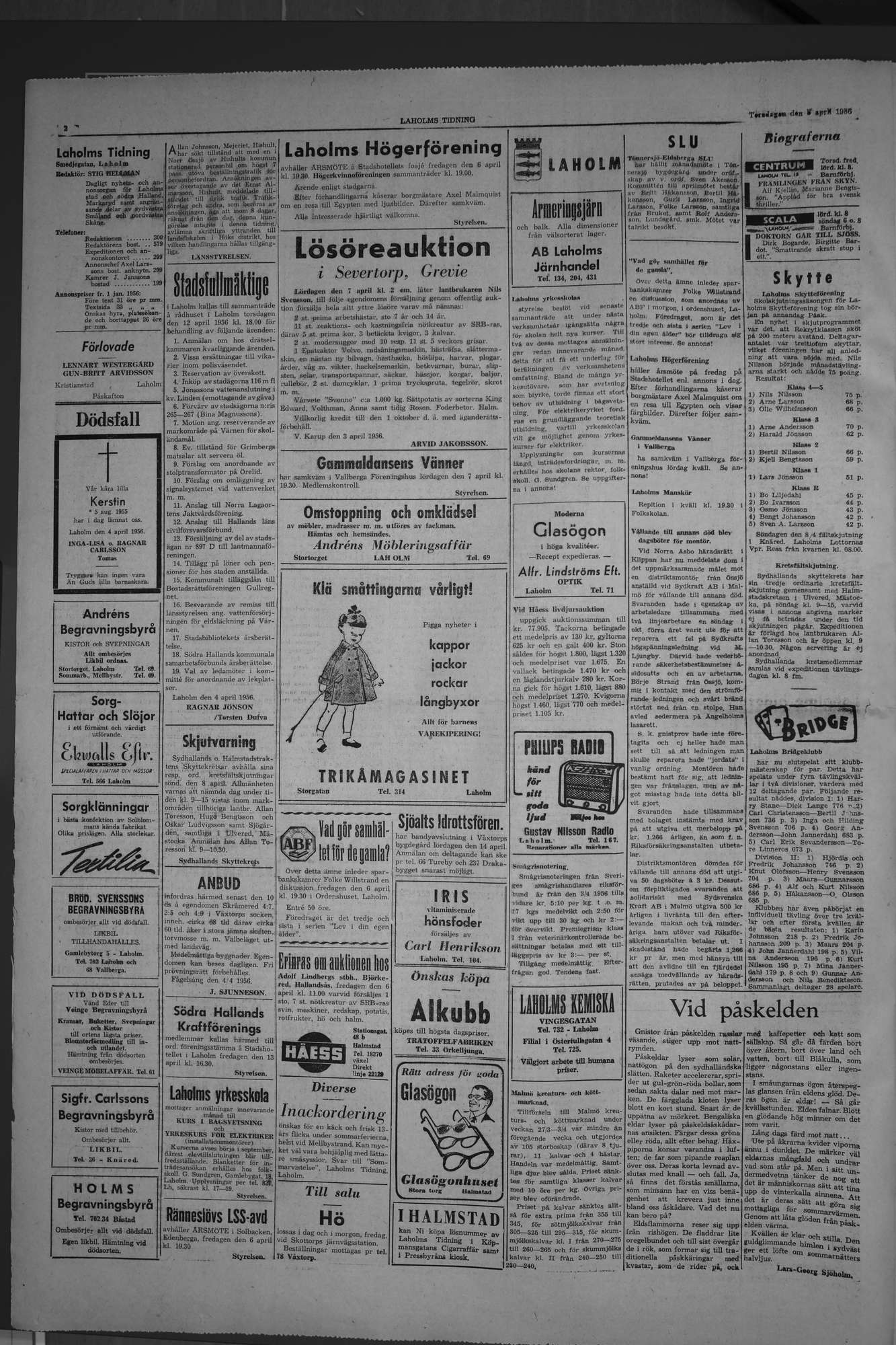 Laholms Tidning Torsdag 5 april 1956, sida 2