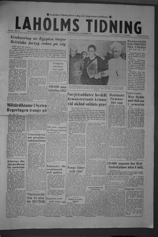 Förstasidan, Onsdag 5 december 1956