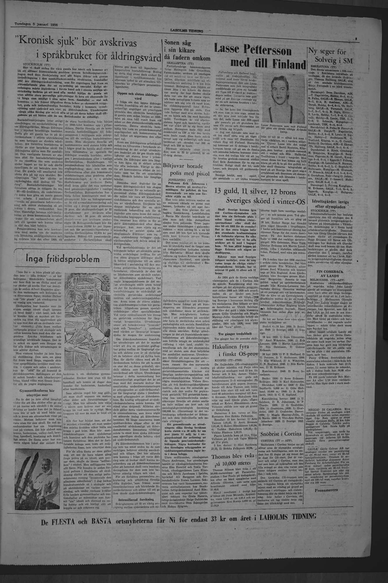 Laholms Tidning Torsdag 5 januari 1956, sida 5