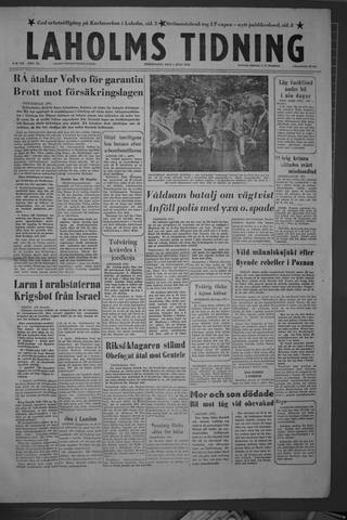 Förstasidan, Torsdag 5 juli 1956