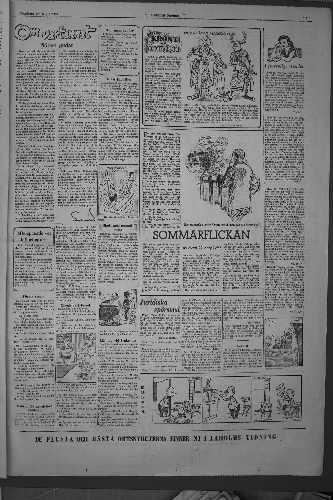 Laholms Tidning Torsdag 5 juli 1956, sida 7