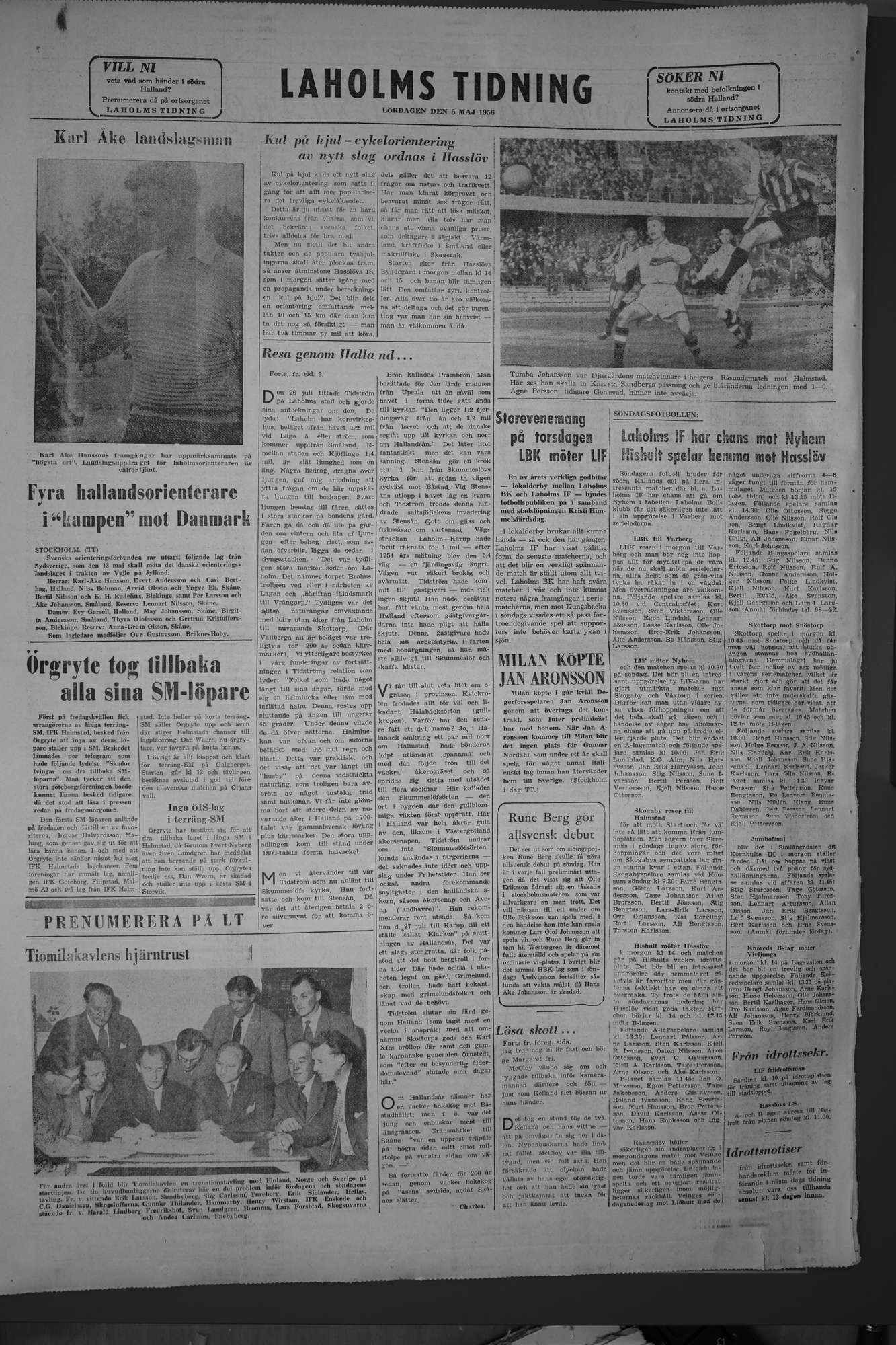 Laholms Tidning Lördag 5 maj 1956, sida 8