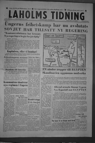 Förstasidan, Måndag 5 november 1956
