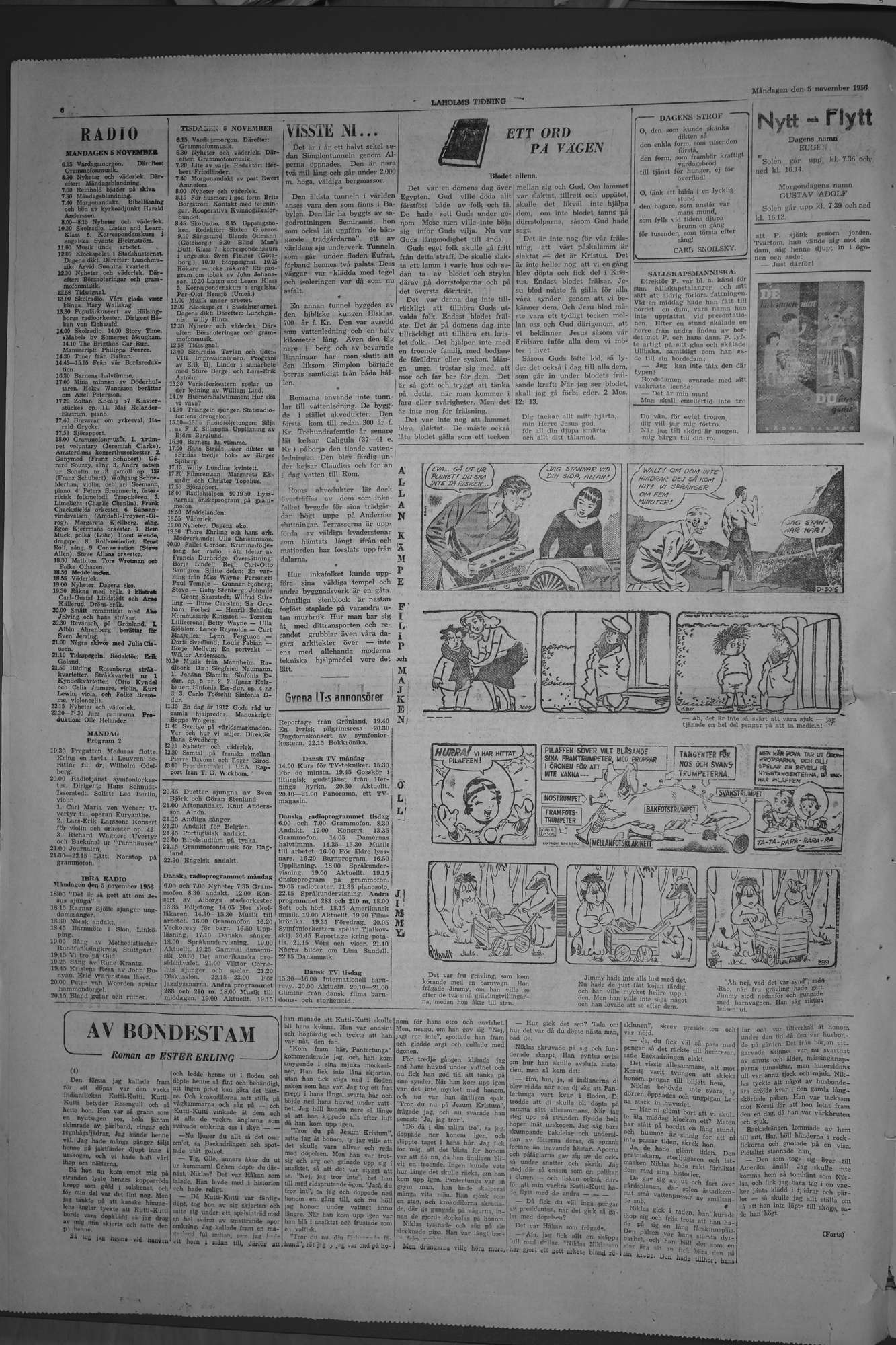 Laholms Tidning Måndag 5 november 1956, sida 6