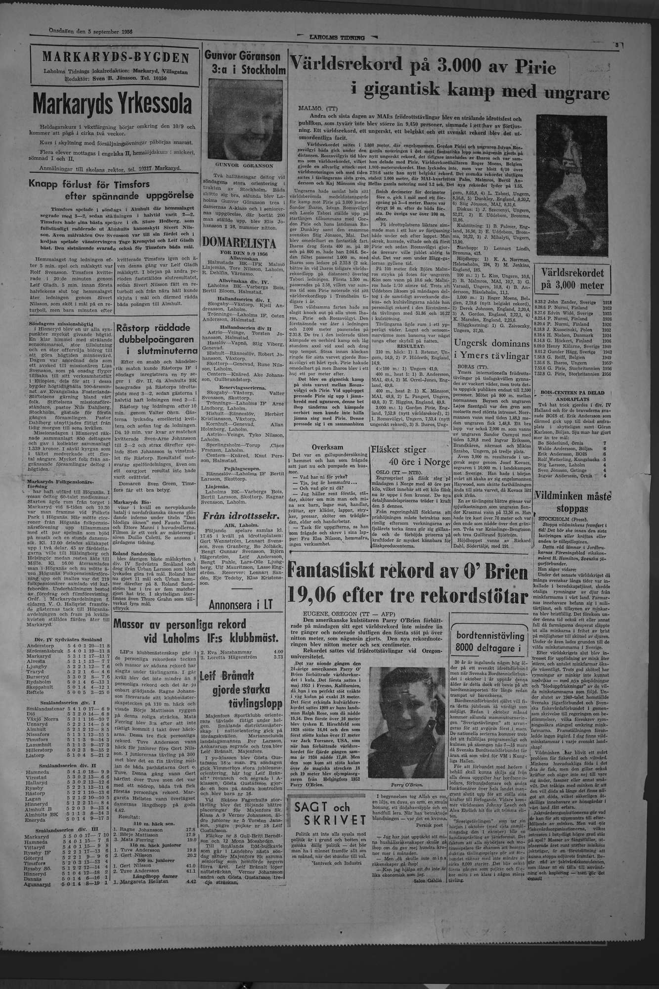 Laholms Tidning Onsdag 5 september 1956, sida 5