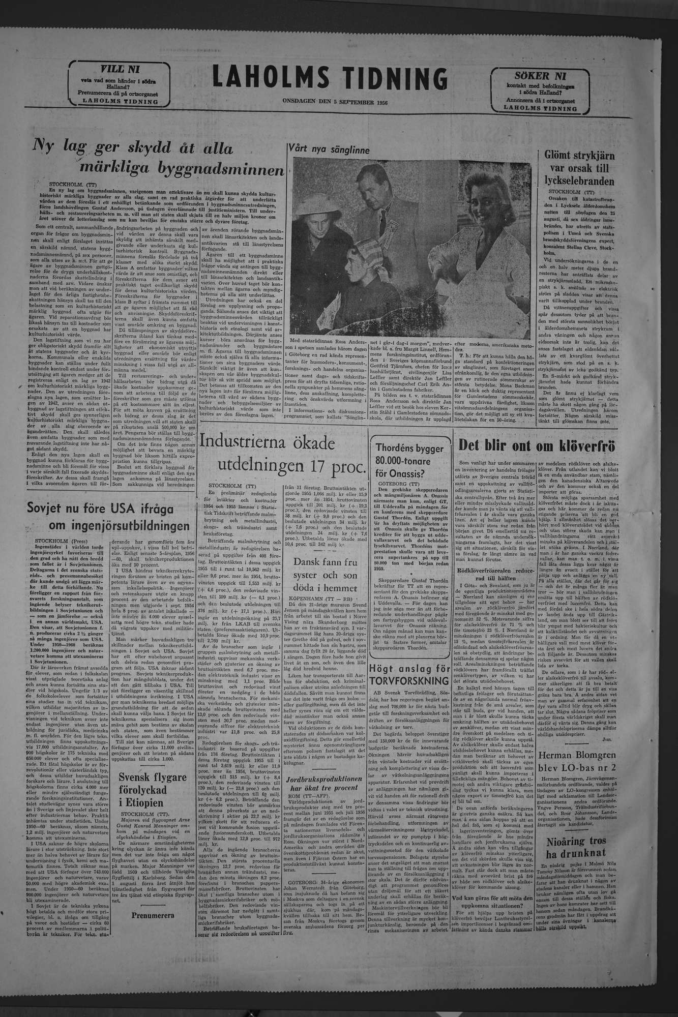 Laholms Tidning Onsdag 5 september 1956, sida 6