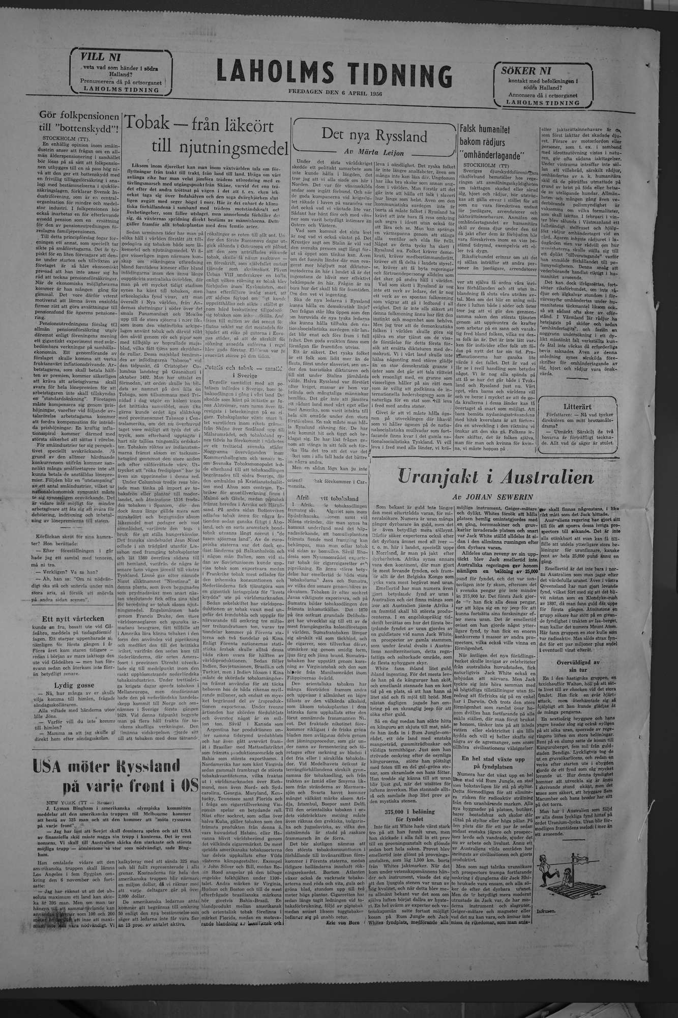 Laholms Tidning Fredag 6 april 1956, sida 8