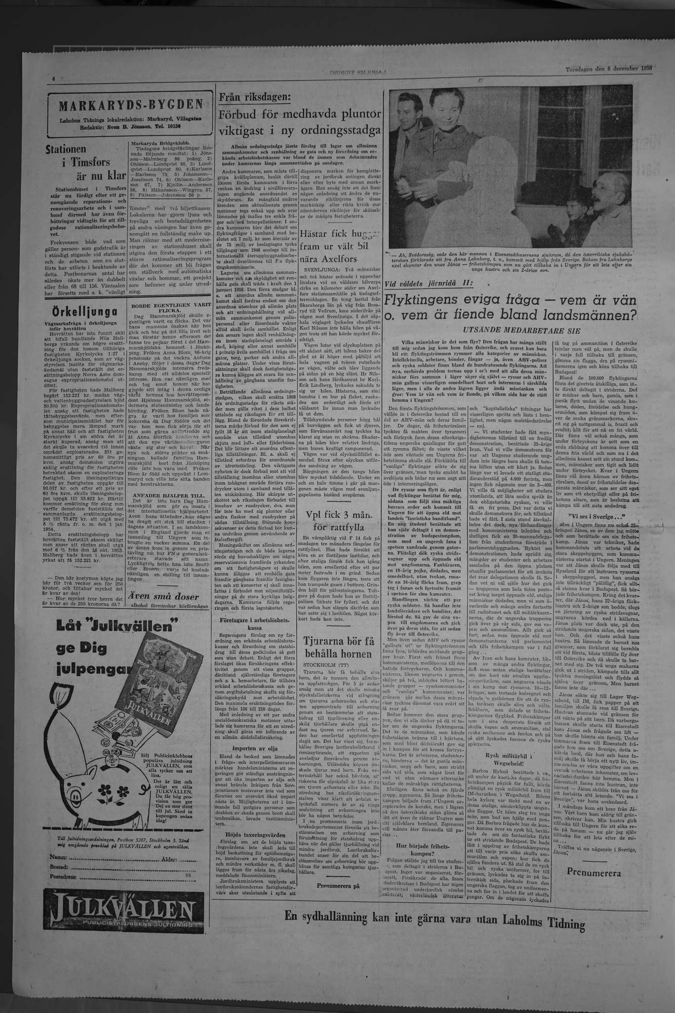 Laholms Tidning Torsdag 6 december 1956, sida 4