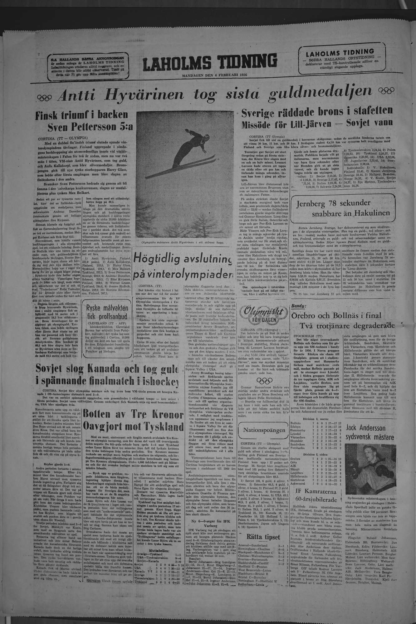 Laholms Tidning Måndag 6 februari 1956, sida 8
