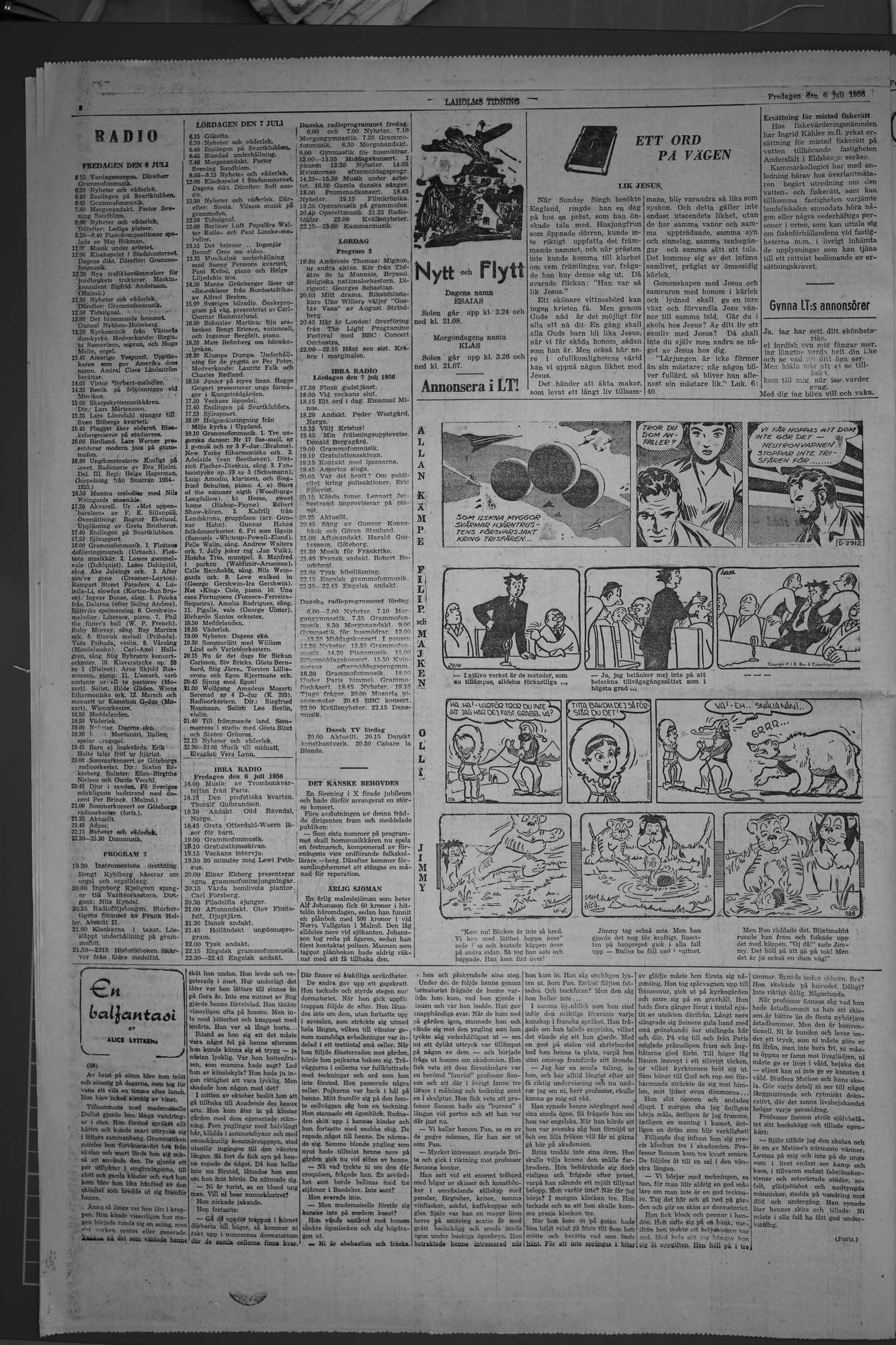Laholms Tidning Fredag 6 juli 1956, sida 6