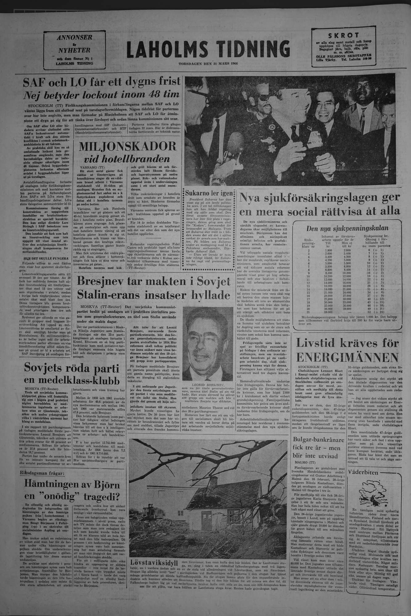 Laholms Tidning Torsdag 31 mars 1966, sida 8