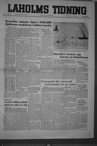 Förstasidan, Tisdag 6 mars 1956