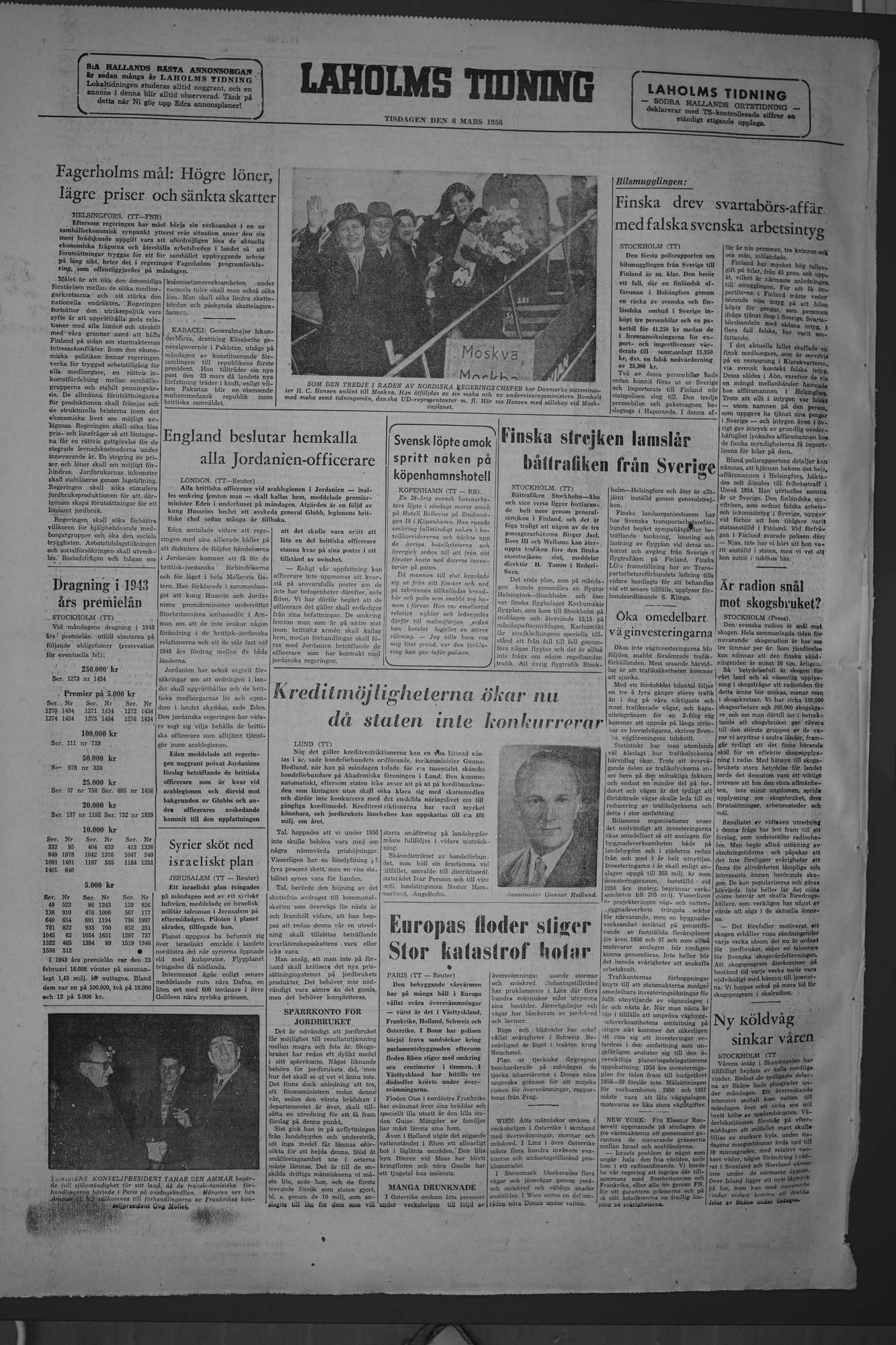 Laholms Tidning Tisdag 6 mars 1956, sida 8