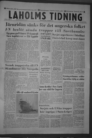 Förstasidan, Tisdag 6 november 1956