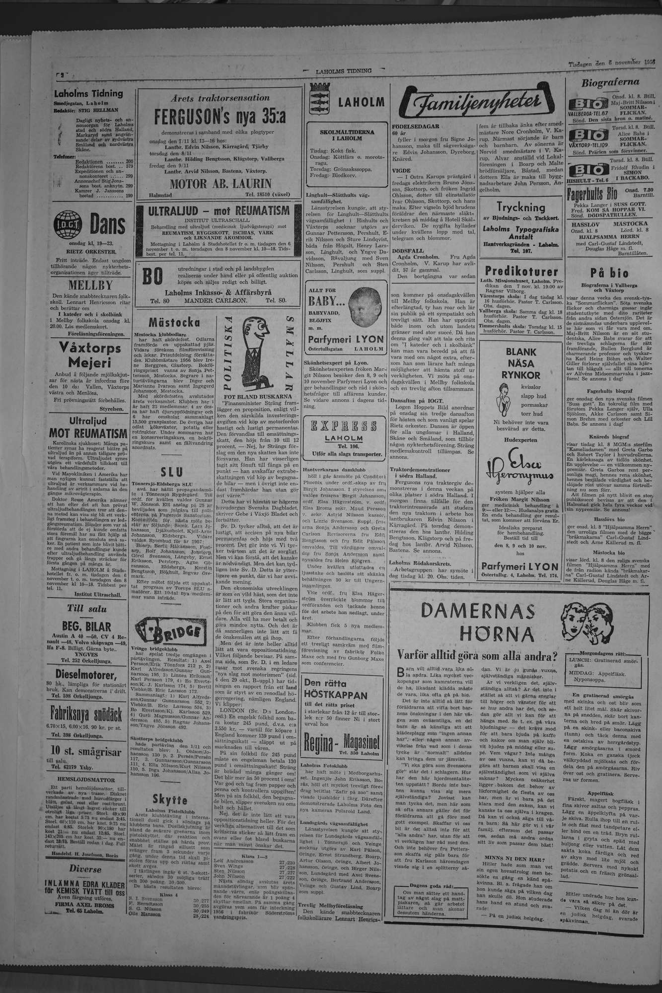 Laholms Tidning Tisdag 6 november 1956, sida 2