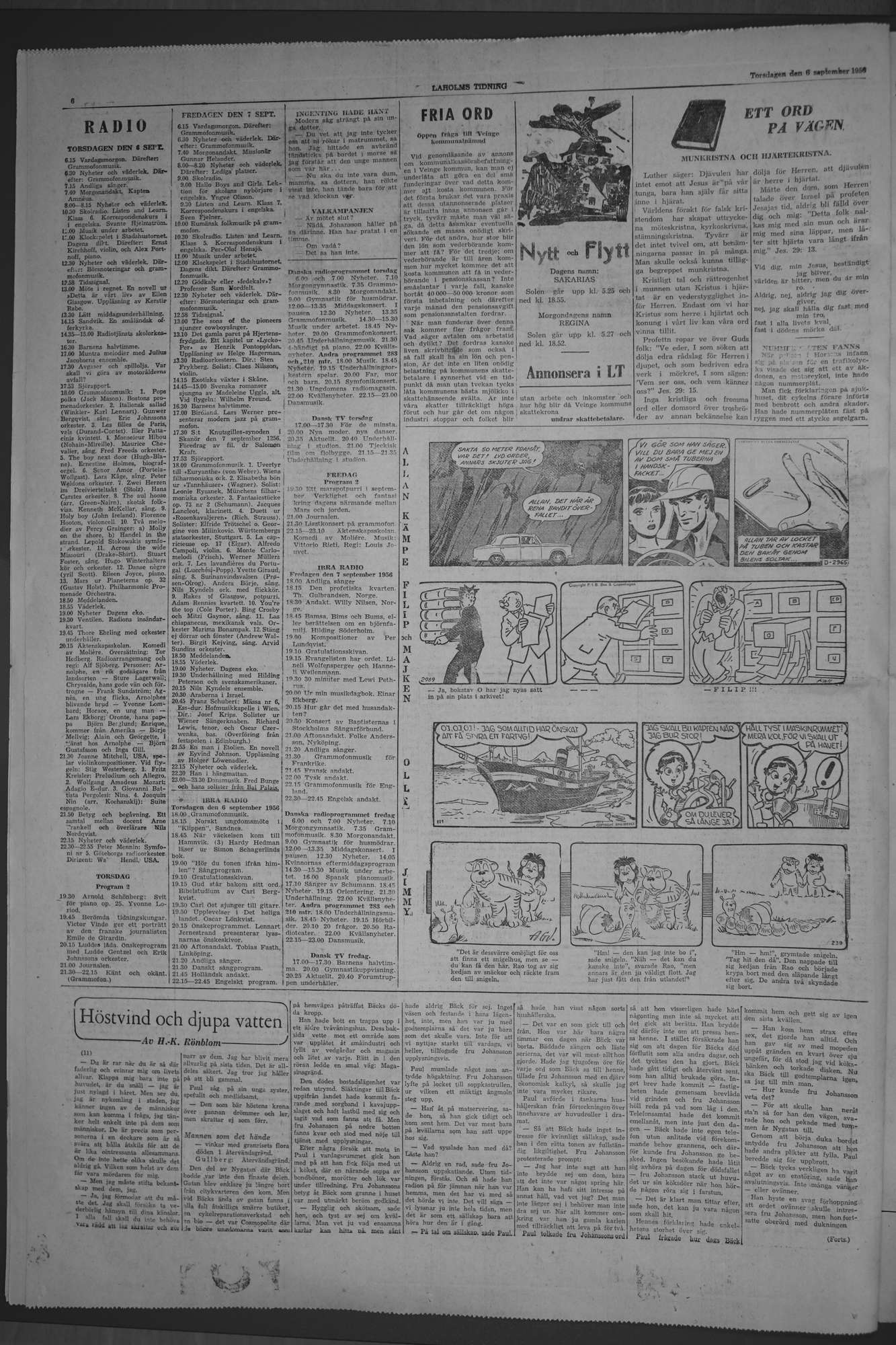 Laholms Tidning Torsdag 6 september 1956, sida 6