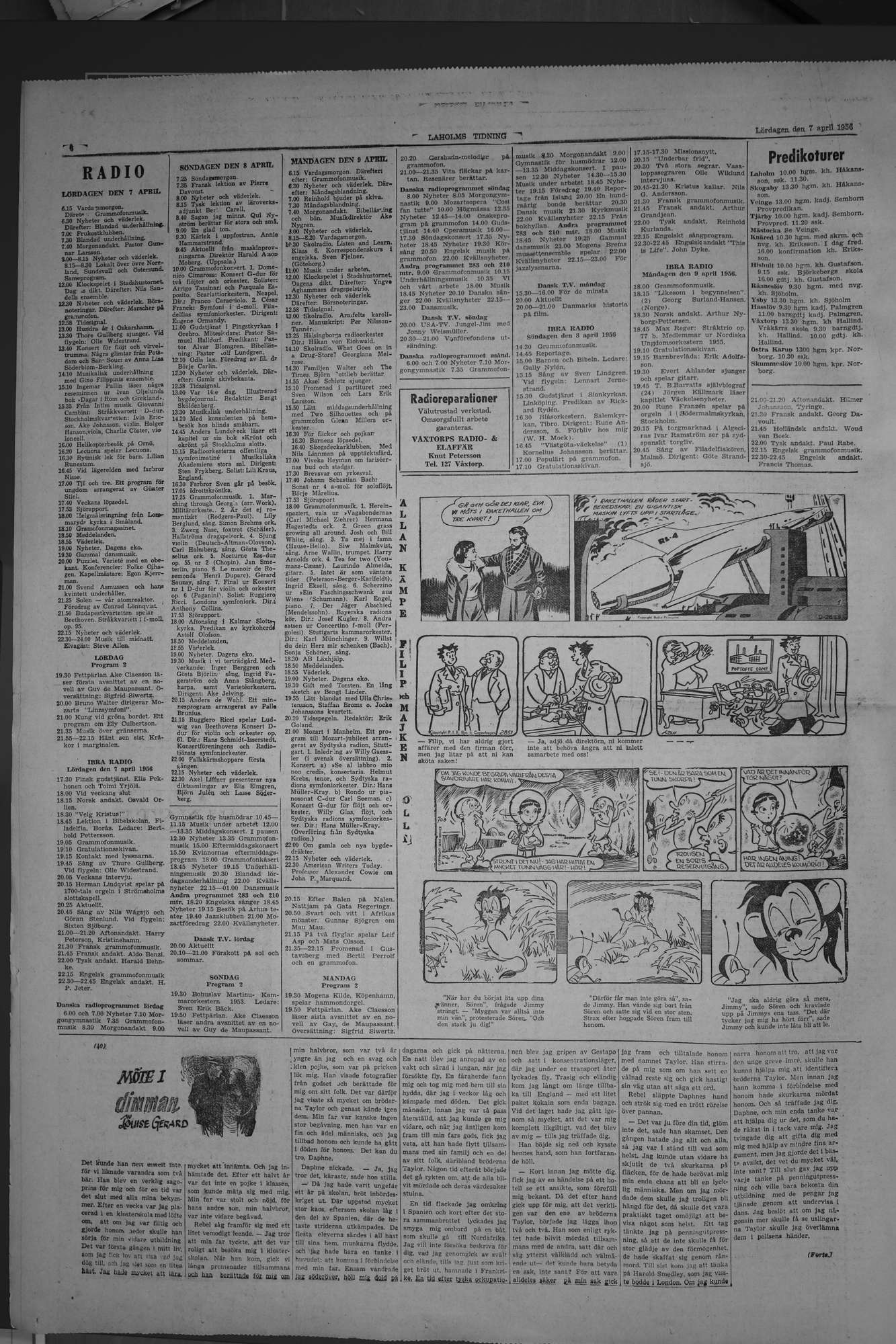 Laholms Tidning Lördag 7 april 1956, sida 6