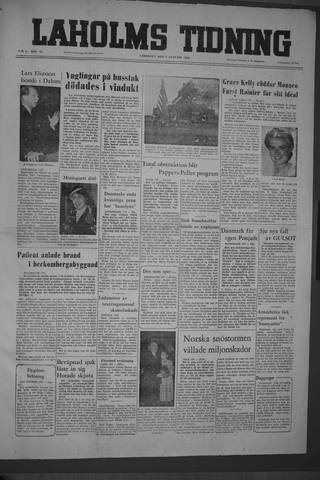 Förstasidan, Lördag 7 januari 1956