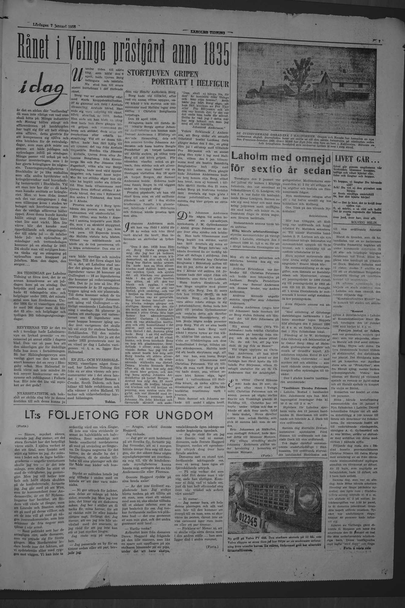 Laholms Tidning Lördag 7 januari 1956, sida 7