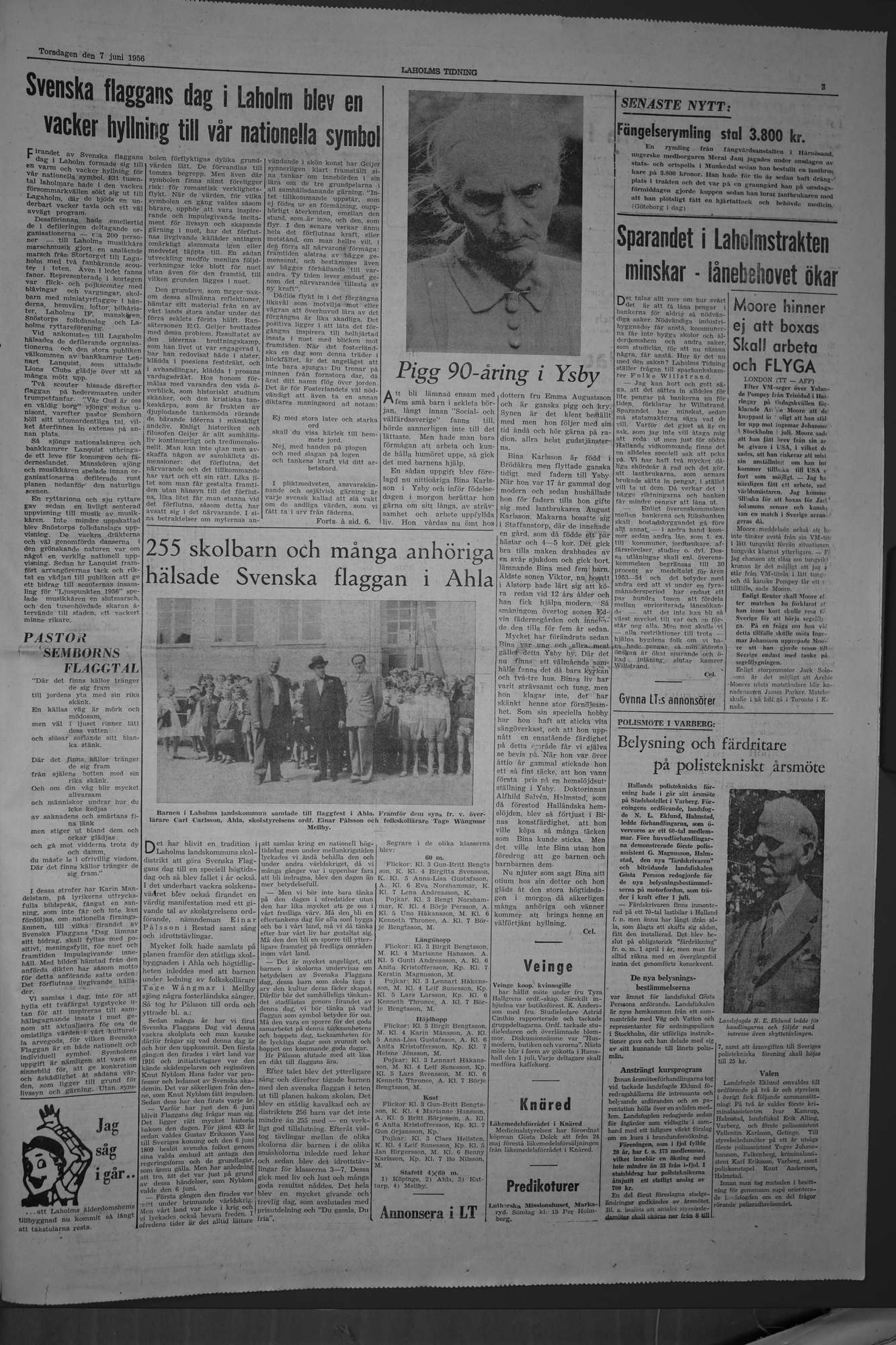 Laholms Tidning Torsdag 7 juni 1956, sida 3